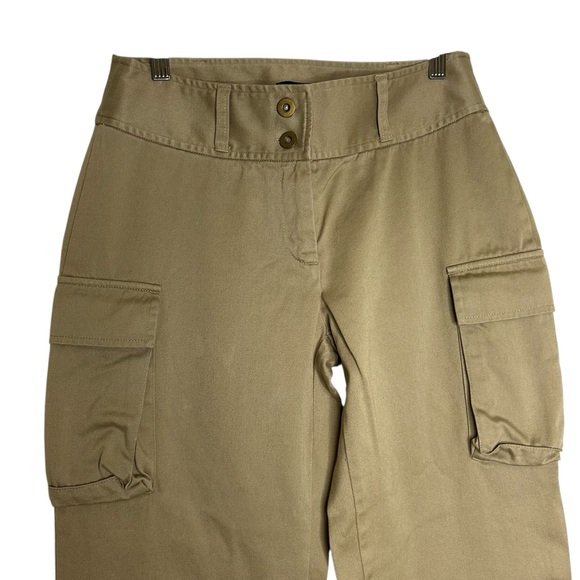 Moda International Cargo Flare Pants Low Rise Khaki Sz 4 TALL 90s Y2K - Picture 2 of 10